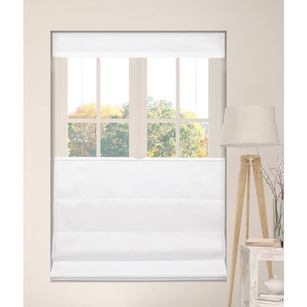 Arlo Blinds Cloud White Cordless Top Down Bottom Up Light-filtering Fabric Roman Shades 36 in. W x 72 in. L