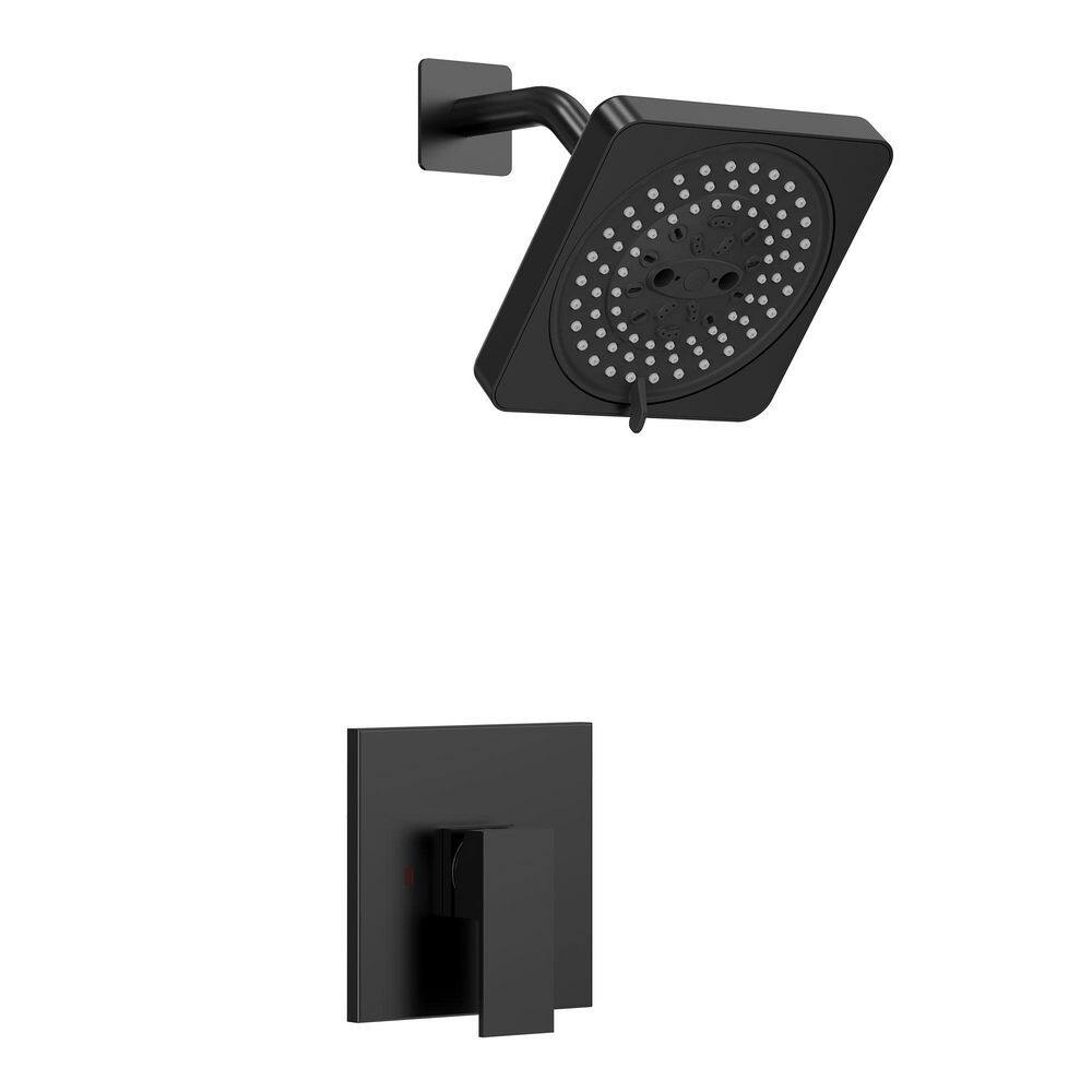 7-Spray Pattern 7 in. ABS Wall Mount Square Dual Fixed and Handheld Shower Head 2.5 GPM in Matte Black price history on PriceWatchPro