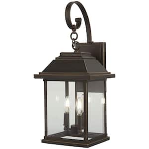 Mariner's Pointe Collection 4-Light Oil Rubbed Bronze with Gold Highlights Outdoor Wall Lantern Sconce