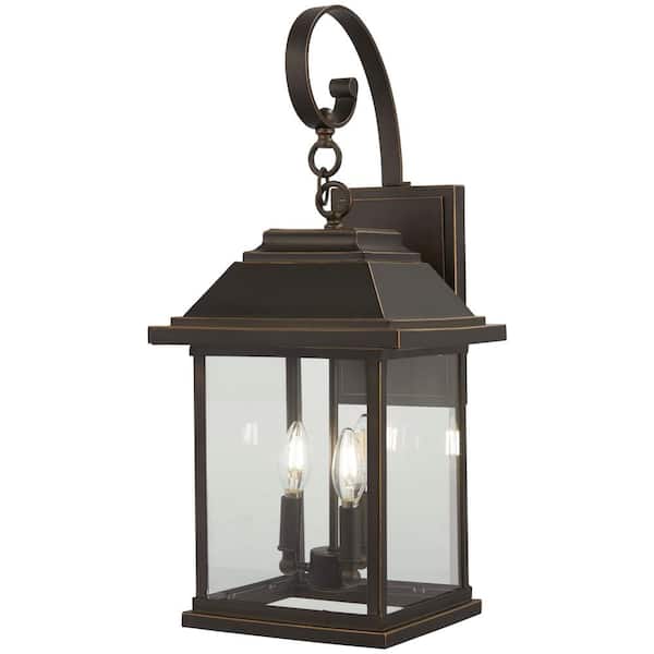 The Great Outdoors Mariner's Pointe Collection 4-Light Oil Rubbed Bronze with Gold Highlights Outdoor Wall Lantern Sconce