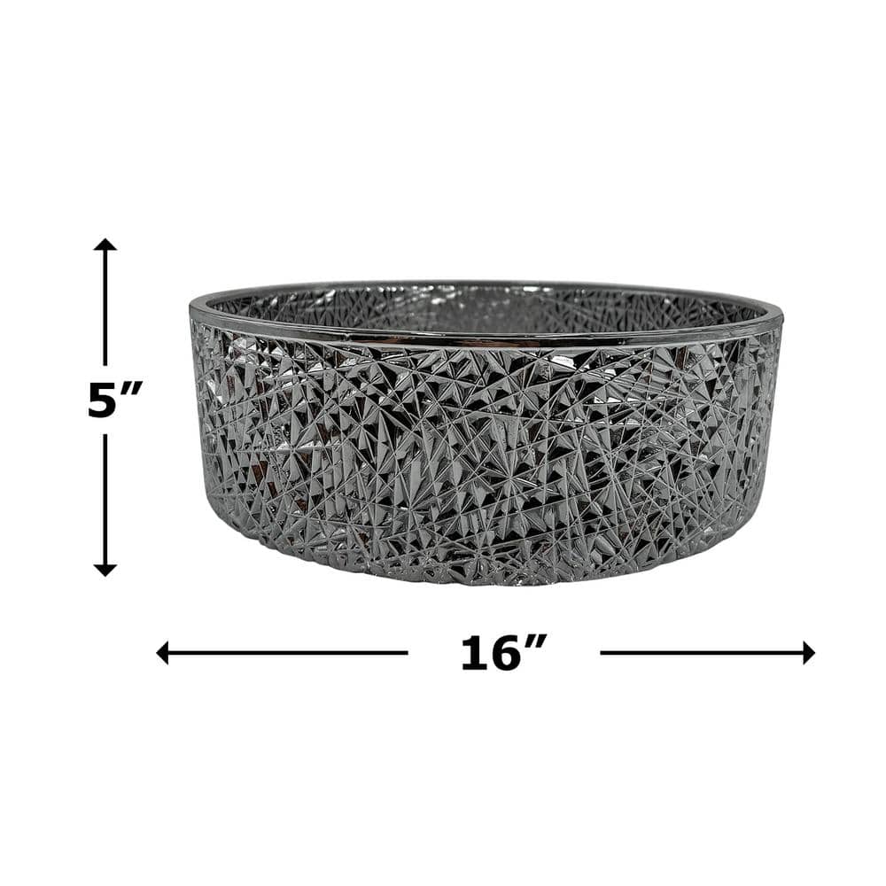 Light Black Textured Glass Circular Bathroom Vessel Sink