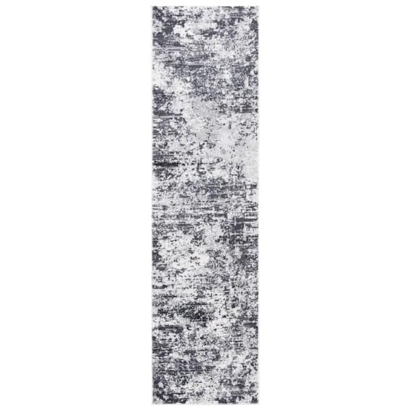 Amelia 700 2 X 12 Charcoal/Ivory Abstract Runner Rug