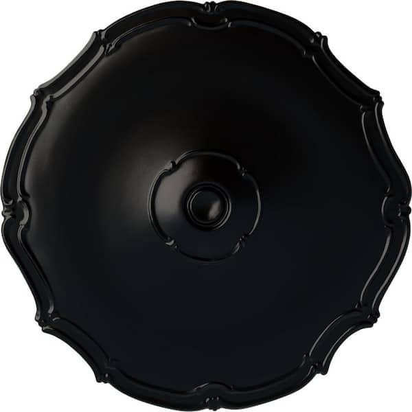 18-7/8" x 1-1/2" Pompeii Urethane Ceiling Medallion (Fits Canopies upto 2"), Hand-Painted Jet Black