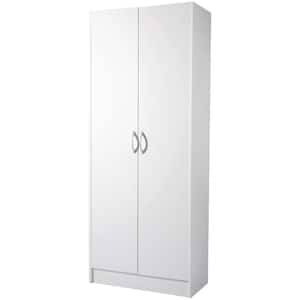 60 in. Tall Kitchen Pantry Cabinet, Freestanding Storage Cupboard with 3 Shelves, 110 lbs., Engineered Wood, White