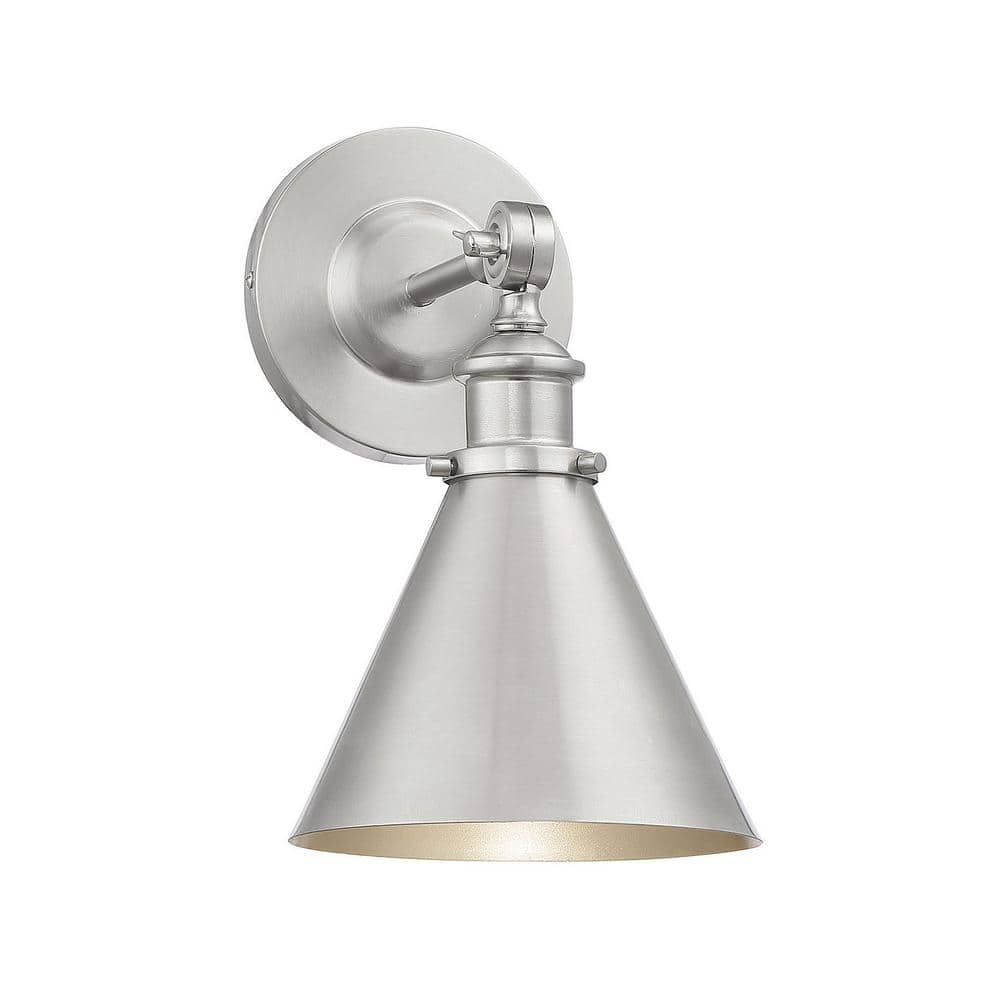 Glenn 7" Satin Nickel Adjustable Metal Wall Sconce
