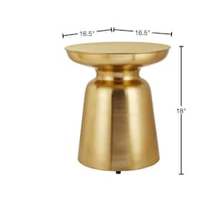 Round Gold Metal Accent Table (16.5 in. W x 17.75 in. H)