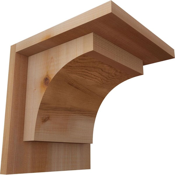 Ekena Millwork 7-1/2 in. x 8 in. x 8 in. Western Red Cedar Huntington Smooth Corbel with Backplate