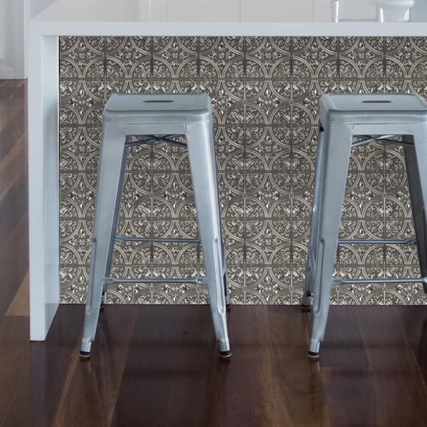 Chelsea Silver Tin Tile 10 in. x 10 in. x 0.025 in. Vinyl Peel and Stick Tile Sample (0.69 sq. ft./Pack)