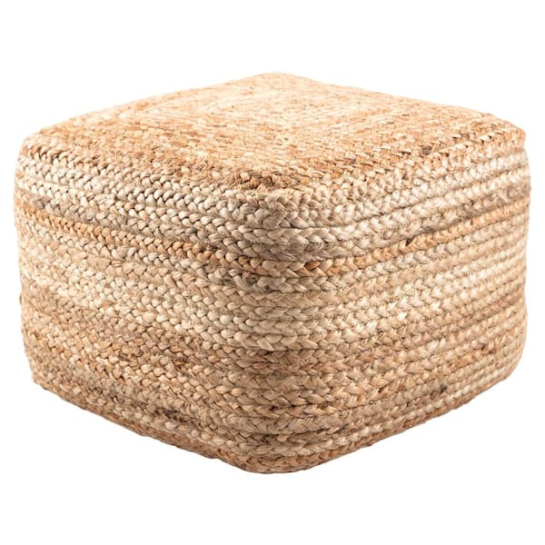 Jaipur Living Kofi Solid Beige Cuboid Pouf