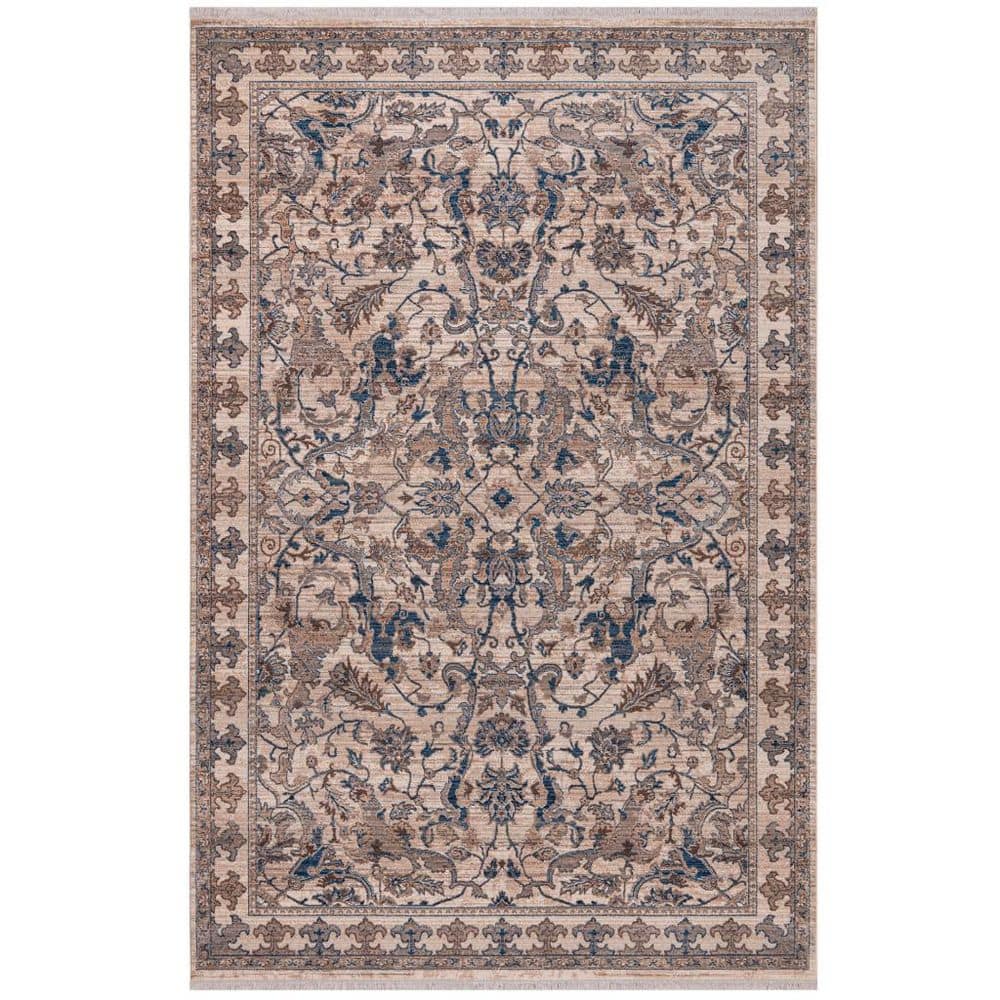 5 ft. x 8 ft. Tan And Blue Oriental Area Rug With Fringe price history on PriceWatchPro