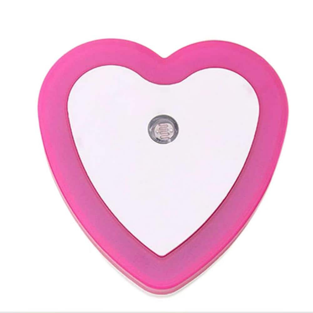 Foiosoh LED Night Light – Purple Heart Shaped Desk Lamp With Linen Shade, USB Powered, Eye-Caring Warm Glow For Bedroom, Farmhouse, Dorm