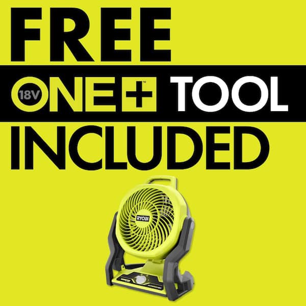 ONE+ 18V Lithium-Ion 4.0 Ah Battery (2-Pack) with FREE 18V ONE+ Cordless Hybrid WHISPER SERIES 7 1/2 in. Fan