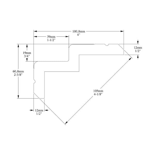 Orac Decor 3-7/8 in. x 2-3/8 in. x 78-3/4 in. Primed White Plain Polyurethane Crown Moulding (10-Pack) C390-BP