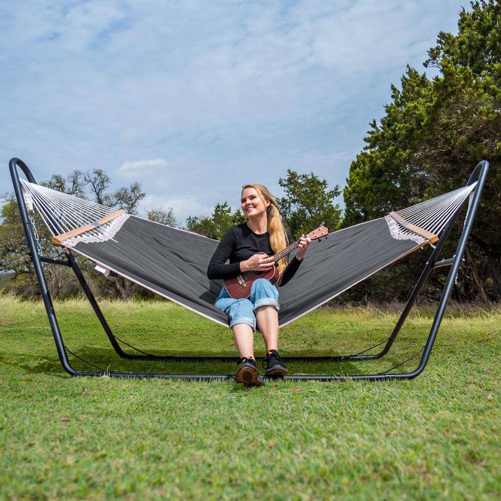 SUNCREAT 10 ft. Portable Hammock with Stand & Strong Spreader Bar, 475 ...