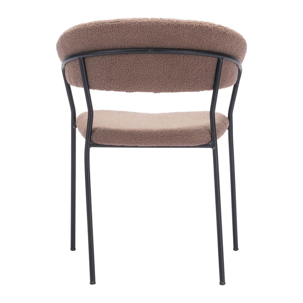 Josephine Brown Upholstered Metal Frame Arm Chair