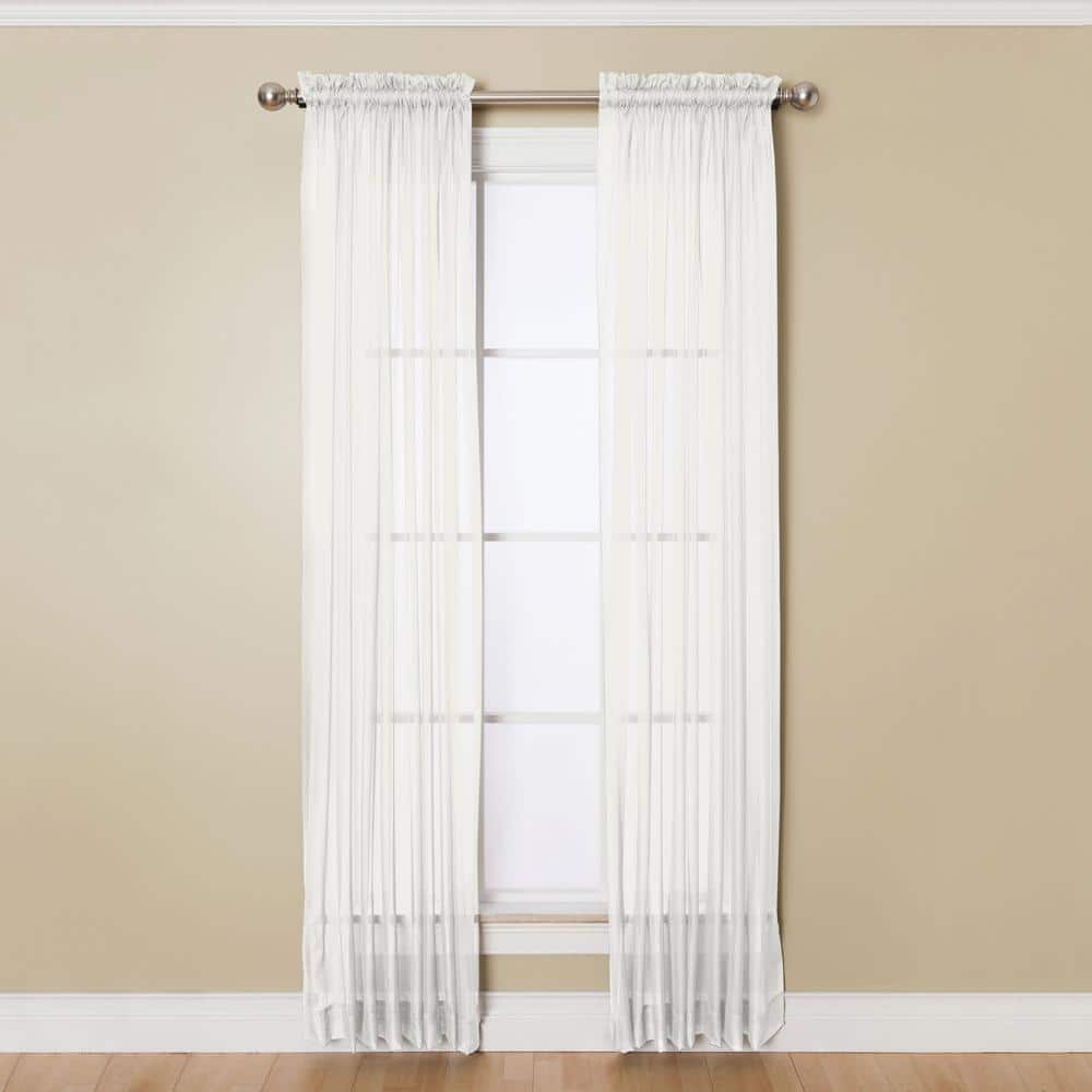 Solunar Voile 54 in. W x 63 in. L Polyester Voile Sheer Window Panel in White price history on PriceWatchPro