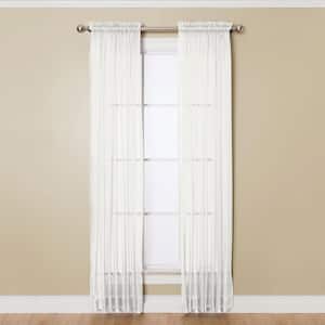 Solunar Voile 54 in. W x 63 in. L Polyester Voile Sheer Window Panel in White