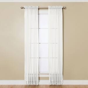 Solunar Voile 54 in. W x 95 in. L Polyester Voile Sheer Window Panel in White