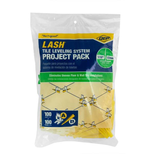 QEP LASH Tile Leveling System Project Pack - 100 1/16 in. Leveling Clips and 100 Wedges (200-Piece)