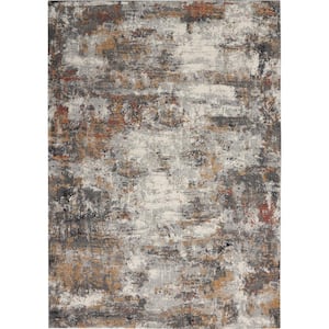 Tangra Grey/Multi 4 ft. x 6 ft. Abstract Geometric Contemporary Area Rug