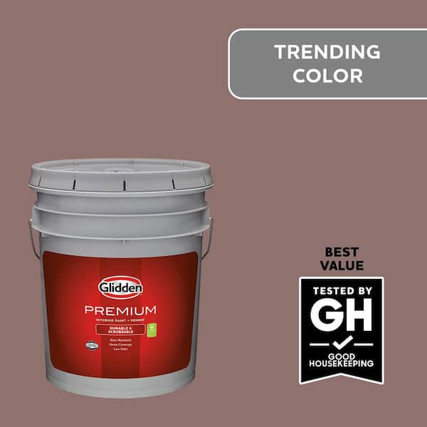 Glidden Premium 5 gal. Oakwood Brown PPG1054-6 Eggshell Interior Latex Paint