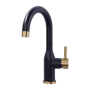 Single Handle Bar Faucet Deckplate Not Included in Gold and Black