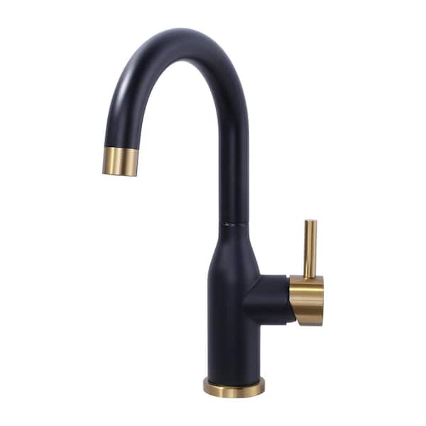 ALEASHA Single Handle Bar Faucet Deckplate Not Included in Gold and Black