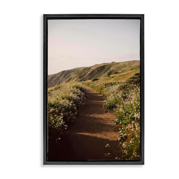 Stupell Industries Path by Beach Coast by Crystal Lynn Collins Black Floater Frame Nature Graphic Art Print 25 in. x 17 in.