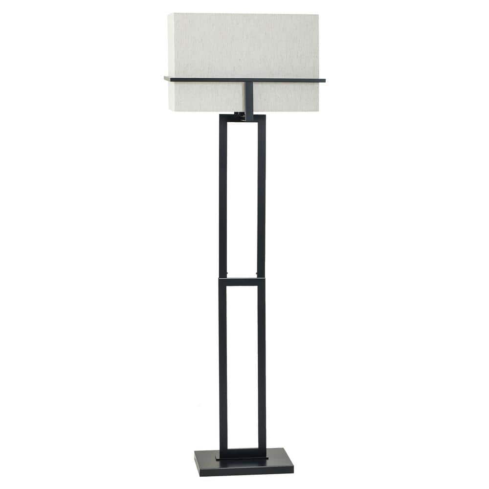 61.5 in. Tabby Black Transitional 1-Light Standard Floor Lamp for Living Room Linen Rectangular Shade price history on PriceWatchPro