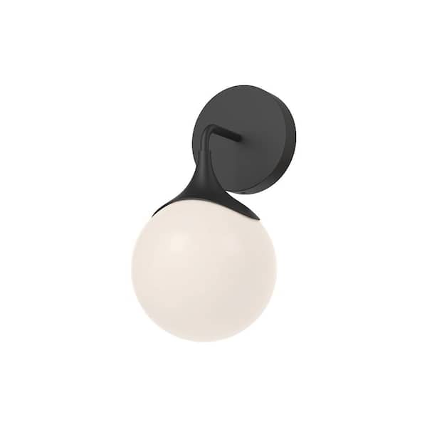 ALORA MOOD Nouveau 12-in 1 Light 40-Watt Matte Black/Opal Matte Glass Vanity Light