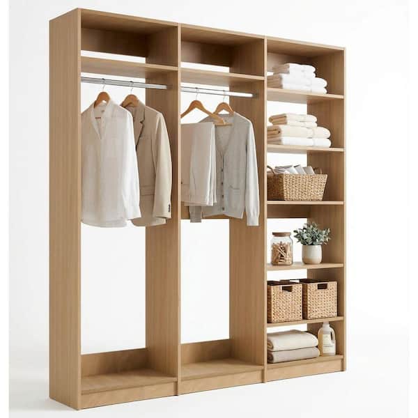 MODULAR CLOSETS Alto Laundry Room 58.5 in. W Oak 2-Tall Hang and