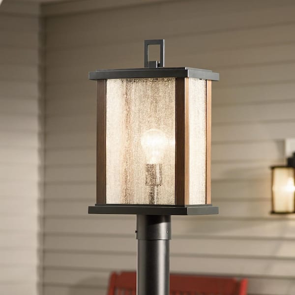 Marimount 1-Light Black Aluminum Hardwired Waterproof Outdoor Post Light with No Bulbs Included (1-Pack)
