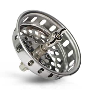 3-1/2 in. Spin and Seal Strainer Basket Replacement for Kitchen Sink Drains Stainless Steel Threaded Stopper