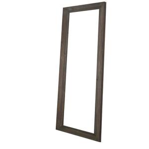 22 in. W x 65 in. H Rectangular Wood Framed Wall Mount or Floor Standing Modern Decorative Bathroom Vanity Mirror Gray