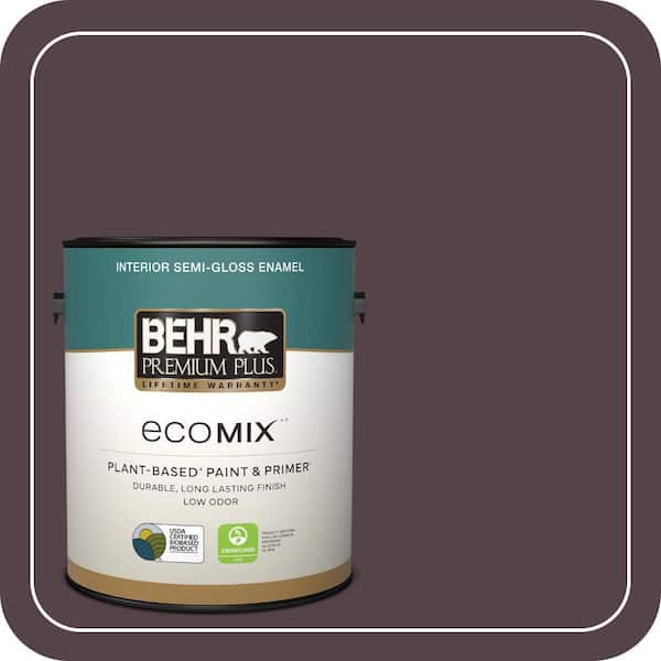1 gal. Home Decorators Collection #HDC-FL14-9 Black Raspberry Semi-Gloss EcoMix Plant-Based Interior Paint & Primer