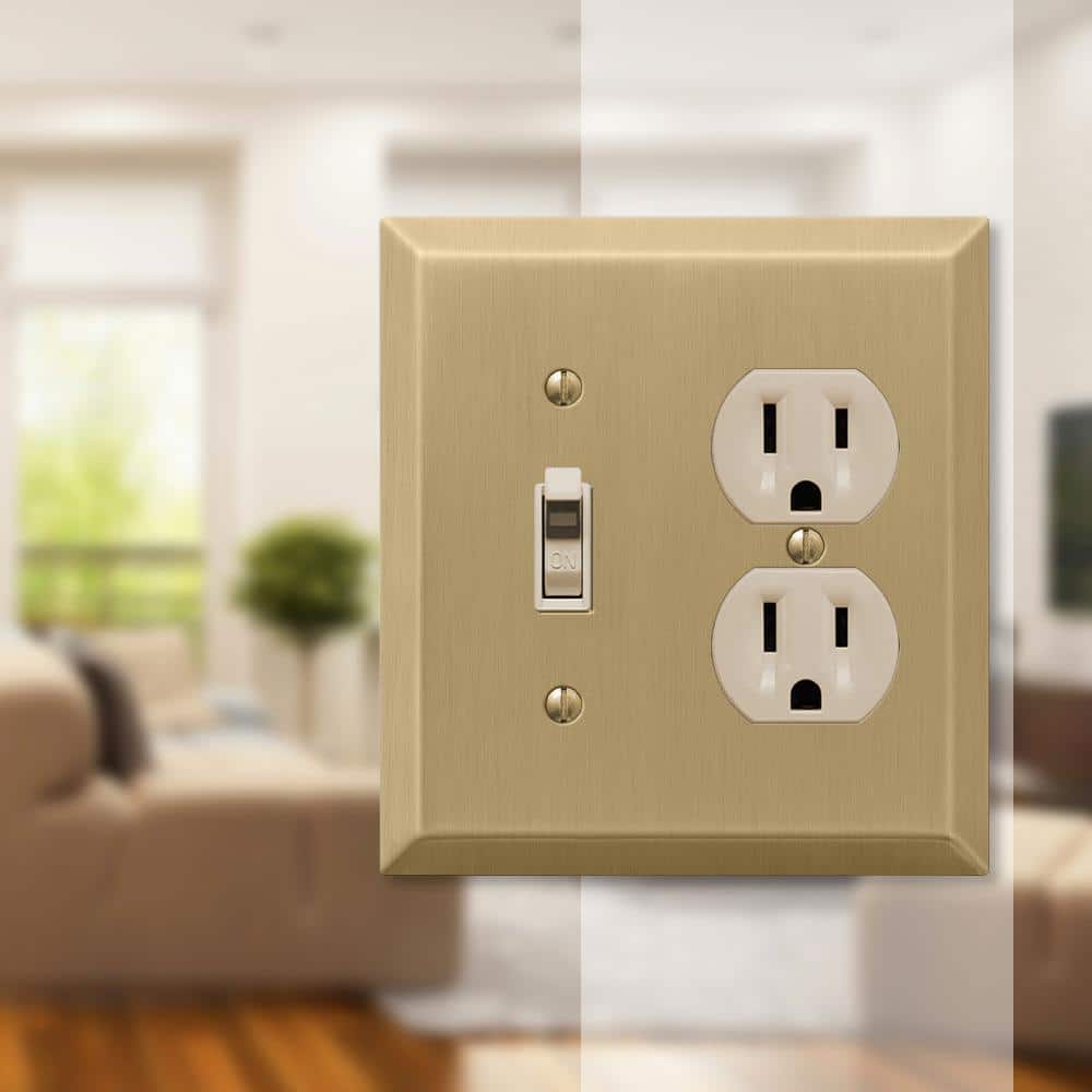 Brushed Bronze Steel Single Toggle and Duplex Wallplate