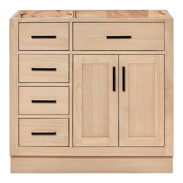 ARIEL Hepburn 36 in. W x 21.5 in. D x 34.5 in. H Single Bath Vanity Cabinet without Top in Oak