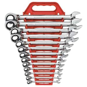 SAE 72-Tooth Reversible Combination Ratcheting Wrench Tool Set (13-Piece)