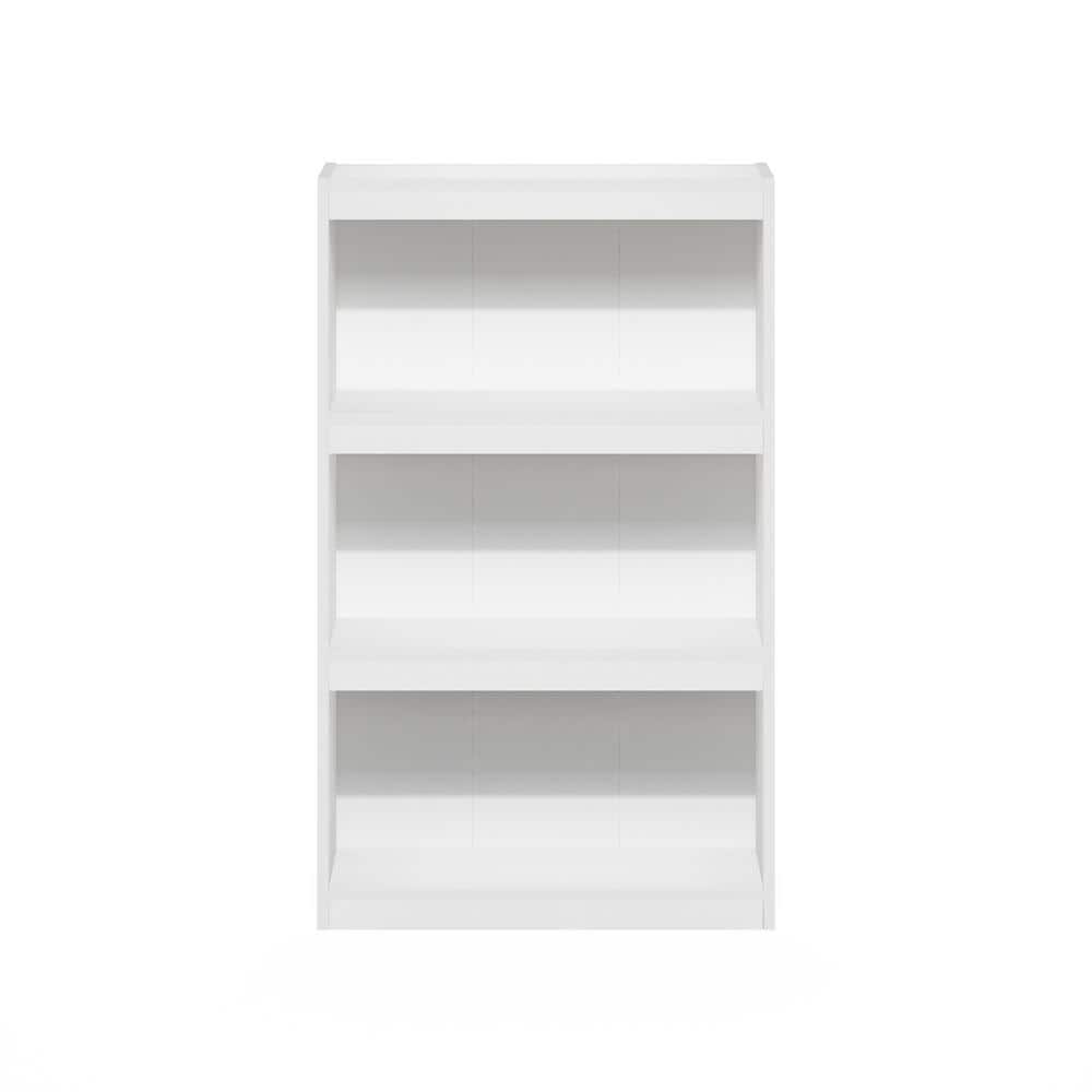 White Adjustable 3-Tier Wooden Shelf Bookcase