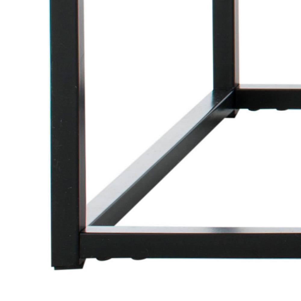 Baize Black Marble and Metal Rectangular Coffee Table