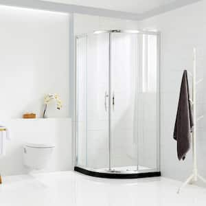 40 in. x 79 in. Framed Sliding Shower Enclosure Clear Glass in Chrome with Handles