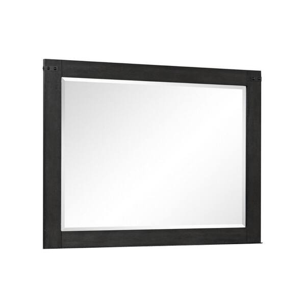 Benjara Gray and Black 1.18 in. W x 37.99 in. H Modern Square Metal Dresser Mirror