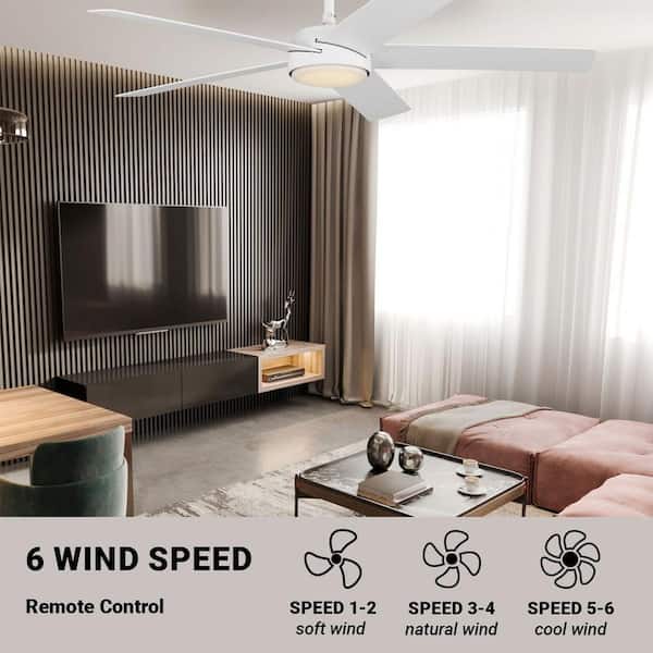 Hampton Bay Cornwall 52 in. Matte White Downrod Standard Ceiling