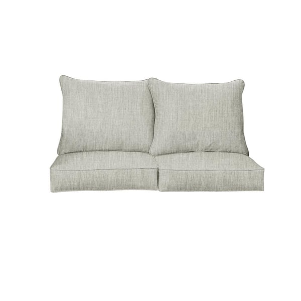 SORRA HOME 27 in. x 30 in. Sunbrella Canvas Granite Deep Seating Indoor/Outdoor Loveseat Cushion