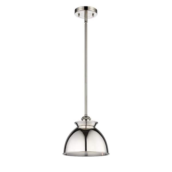 Adirondack 100-Watt 1-Light Polished Nickel Standard Mini Pendant Light with Metal Shade