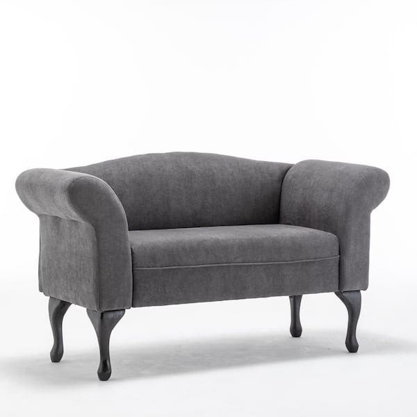 ATHMILE 53 in. GREY Linen 2-Seats Loveseat Sofa