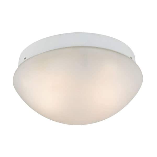 Titan Lighting 2-Light White Mushroom Flushmount