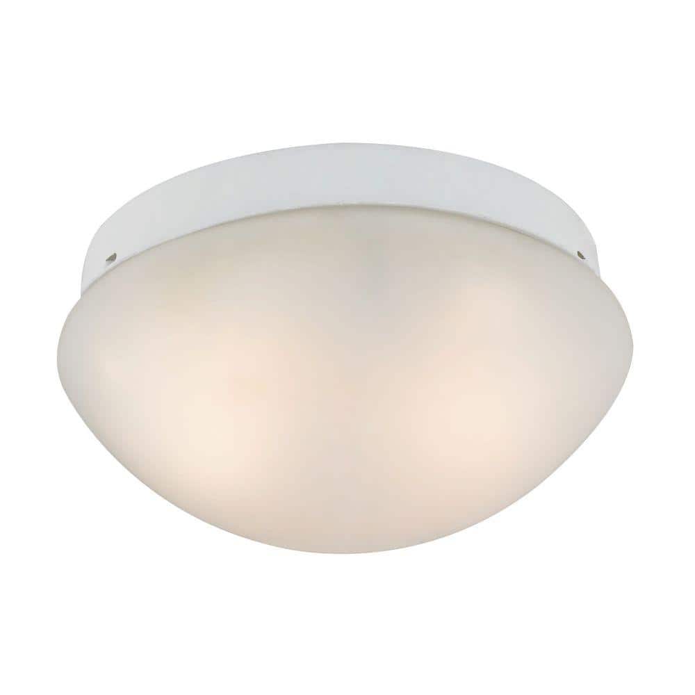 Satin Nickel 10" White Glass Dome Flush Mount Ceiling Light