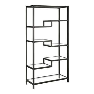 Johann 68 in. Blackened Bronze Metal 4-Shelf Bookcase