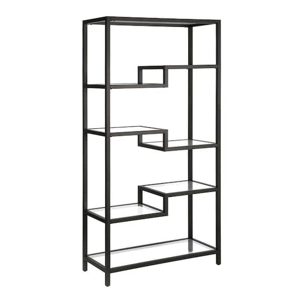 Meyer&Cross Johann 68 in. Blackened Bronze Metal 4-Shelf Bookcase